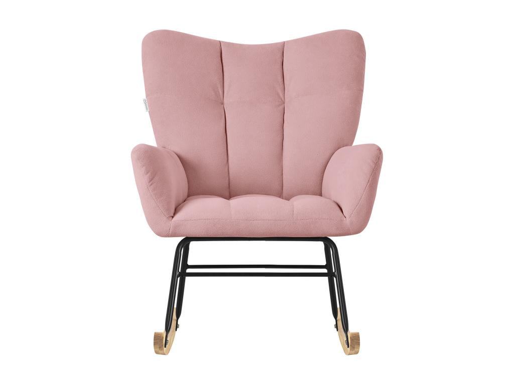 Domopure Pink Rocking Chair with Terry Cloth Cover and Steel Frame for Sleeping KYCL31712
