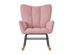 Domopure Pink Rocking Chair with Terry Cloth Cover and Steel Frame for Sleeping KYCL31712