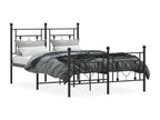 Metal bed frame with headboard and footboard, black, 120x190 cm, EHQM06968