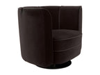 FLOWER - Swivel armchair in black velvet, Domopure style, HJHV05483
