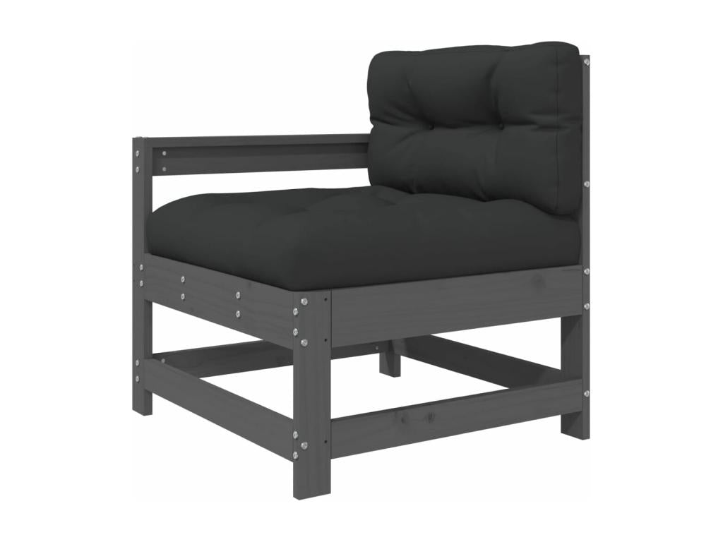 7-piece garden furniture set with grey solid wood cushions JOBS90763
