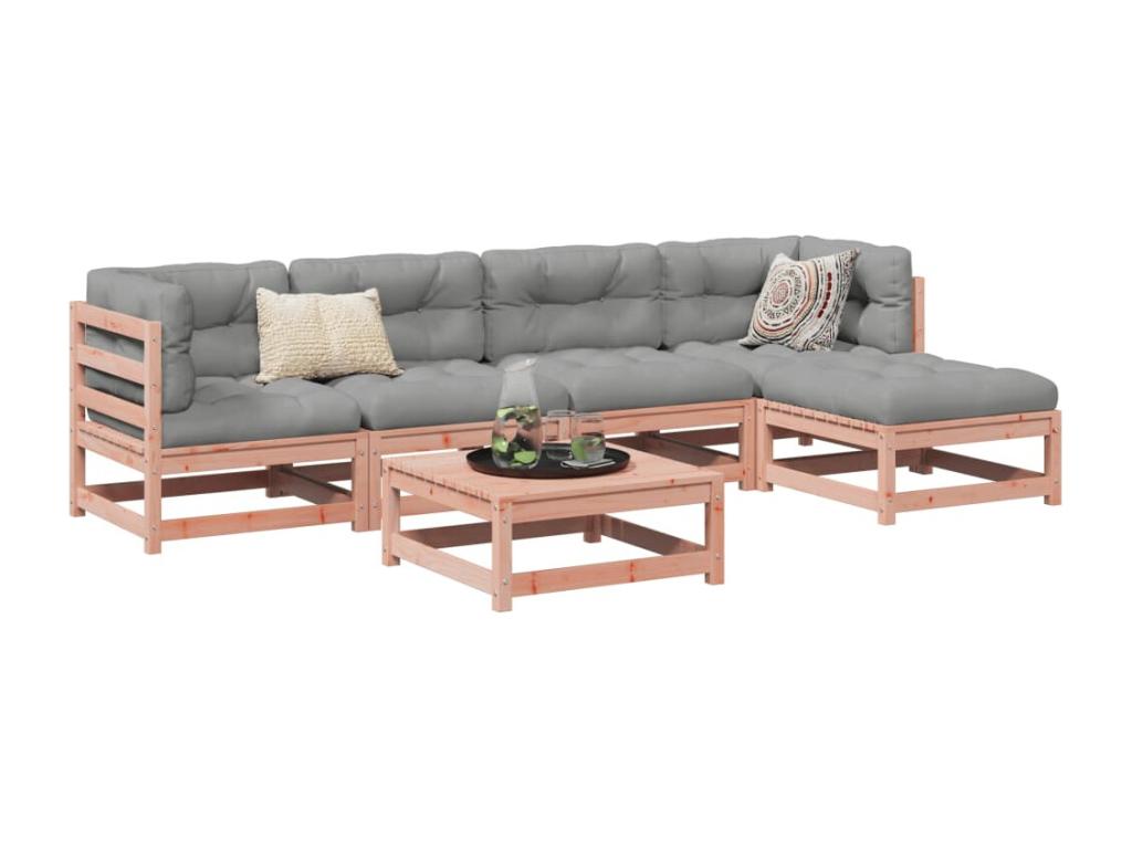 Decohaute DTDS83461 6-piece garden furniture set with cushions, solid fir wood