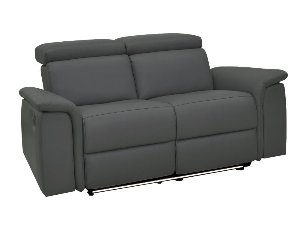 Pareli - 2-seater sofa with electric function in grey PU/leather IPOW16230