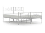 Metal bed frame without mattress and white bed legs 140x190 cm ATMZ66668