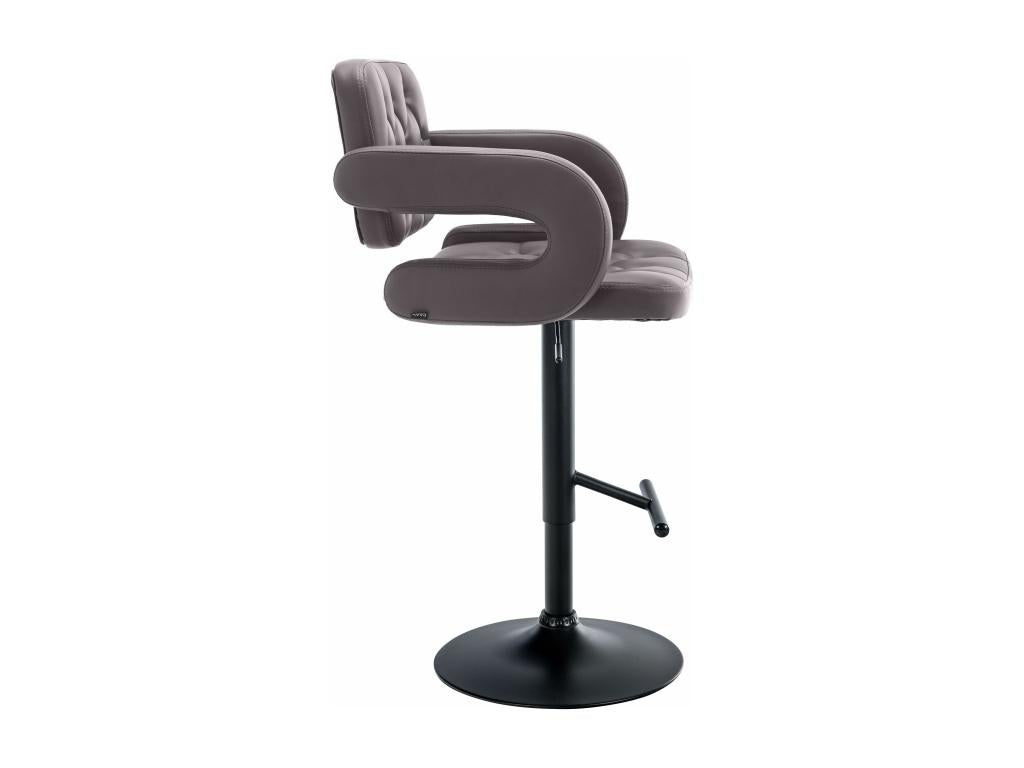 Bar stool - Faux leather / Metal - Brown - Decohaute YJPF95156