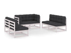6-piece garden furniture set with cushions, solid pine wood, FWGJ15596
