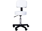 Decohaute height-adjustable swivel massage stool with ergonomic backrest, white VZWG06409