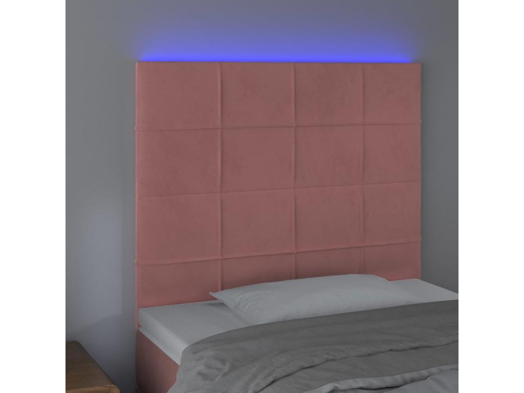 Pink LED Headboard 80x5x118/128 cm Velvet OTRW68403
