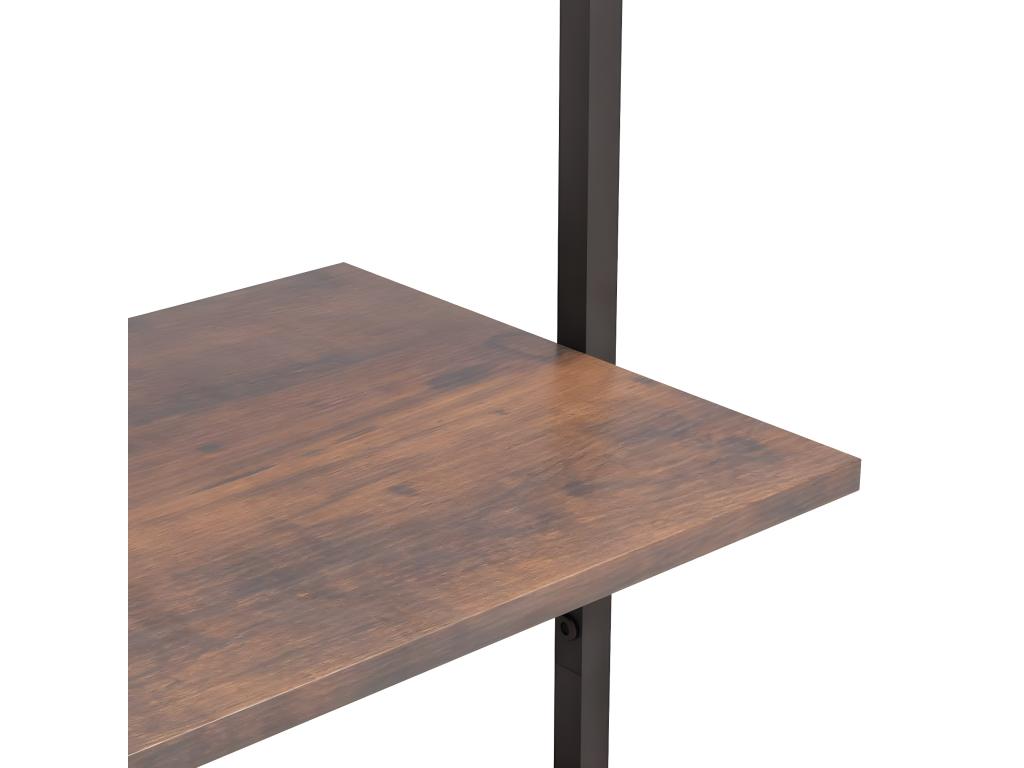 5-Tier Slanted Shelf, Dark Brown and Black, 64x35x185 cm, FCXG80619