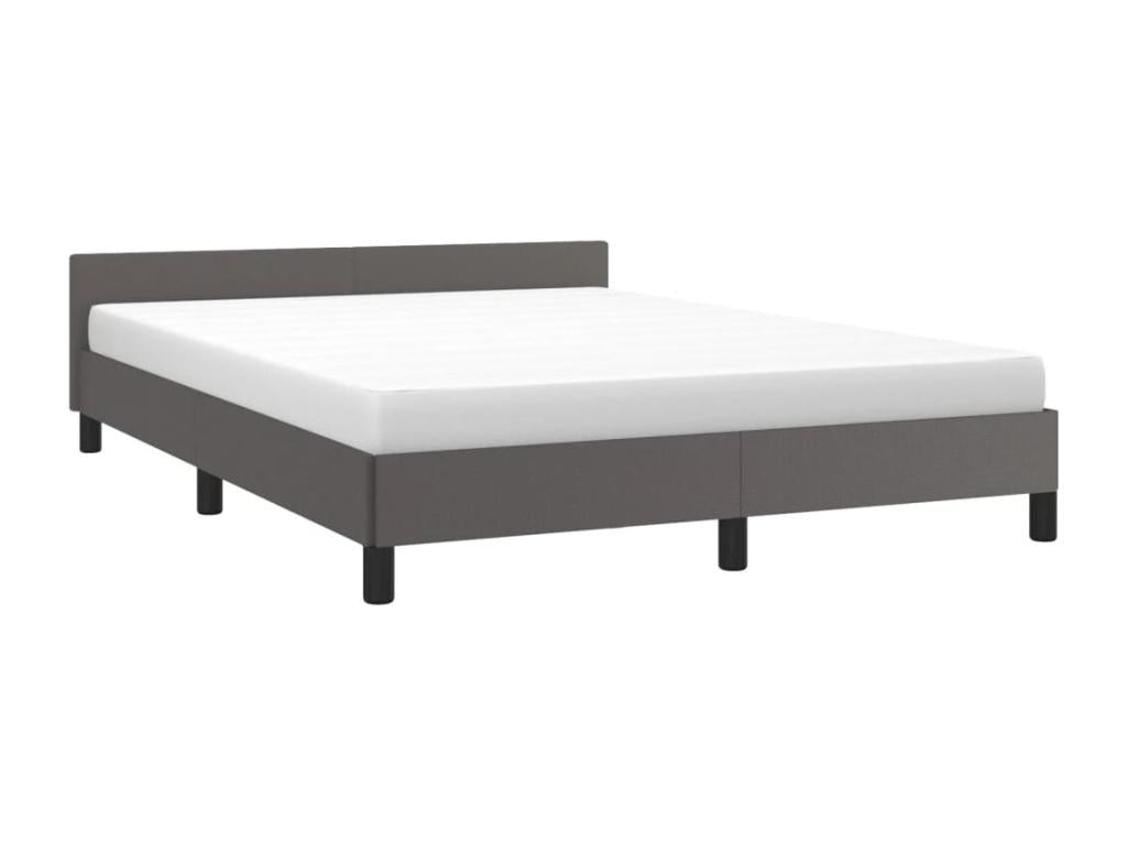 Bed frame with headboard, without mattress, grey, 140x190 cm QCDZ93264