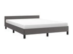 Bed frame with headboard, without mattress, grey, 140x190 cm QCDZ93264