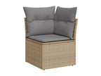 9-piece beige resin wicker garden furniture set with cushions ZECP33344