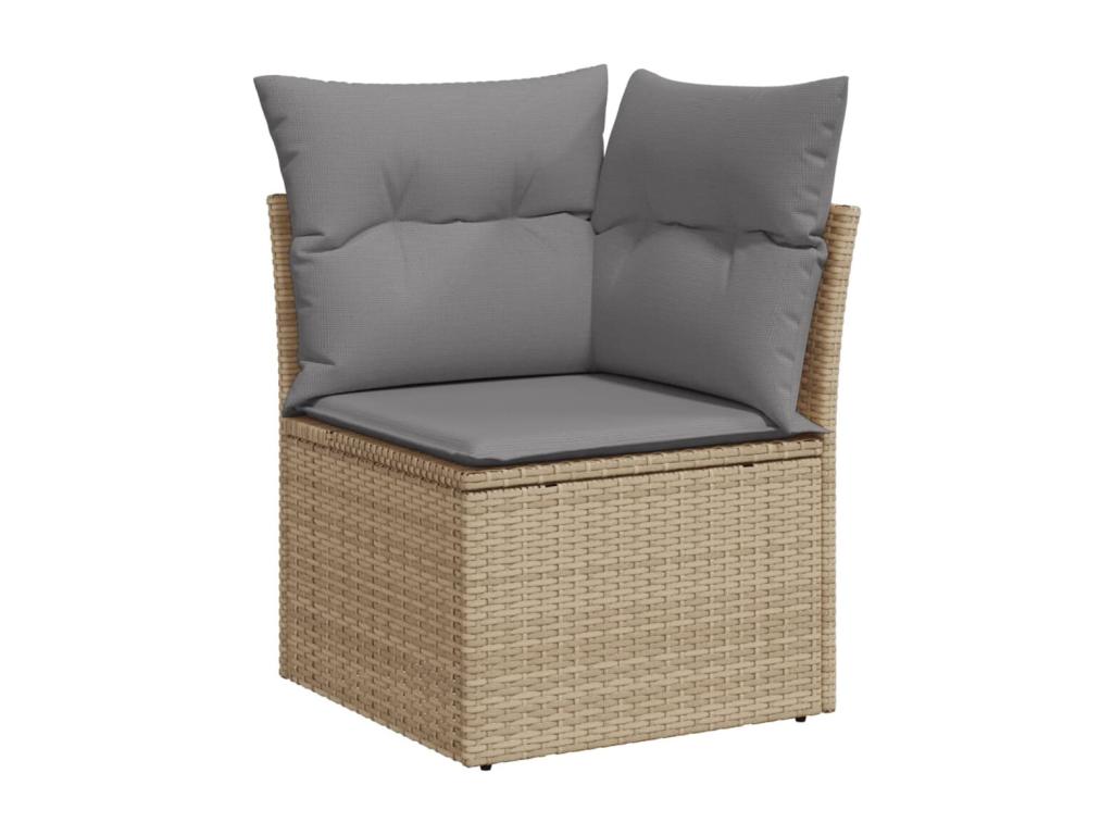 9-piece beige resin wicker garden furniture set with cushions ZECP33344