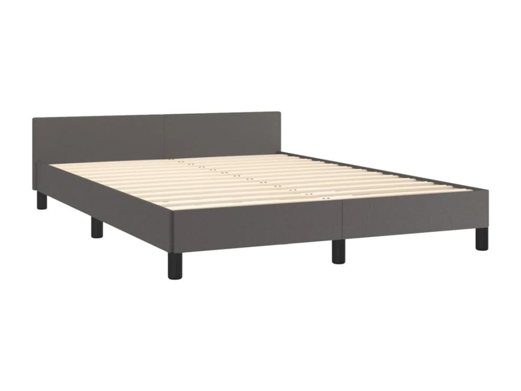 Bed frame with headboard, without mattress, grey, 140x190 cm QCDZ93264