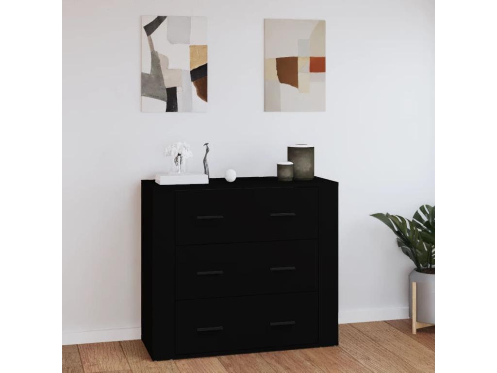Black Buffet 80x33x70 cm Engineered Wood DZXZ42226