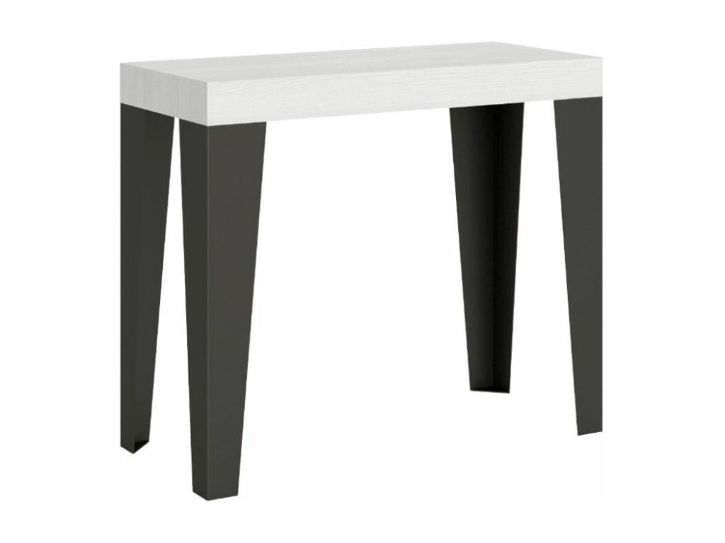 Extendable console table in wood and matte steel, Decohaute - Natural color - Base and support on Decohaute - 5 slim extensions CXIH69452