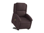 Reclining massage chair, dark brown fabric, UPHK08140