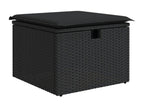 8-piece garden furniture set with cushions, black resin wicker HKSN32957