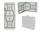 Pack of 2 Folding Tables 240cm Rectangular White Catering 7house MKHV89104