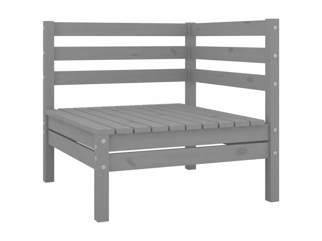 10-piece garden furniture set, Grey, Solid Pine Wood YMIA79593