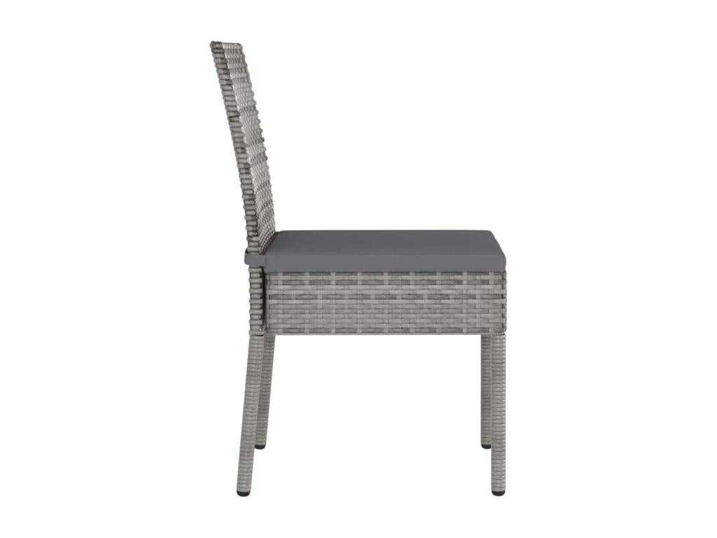 2-Piece Garden Dining Chairs, Wicker Resin, Grey XNAM58810