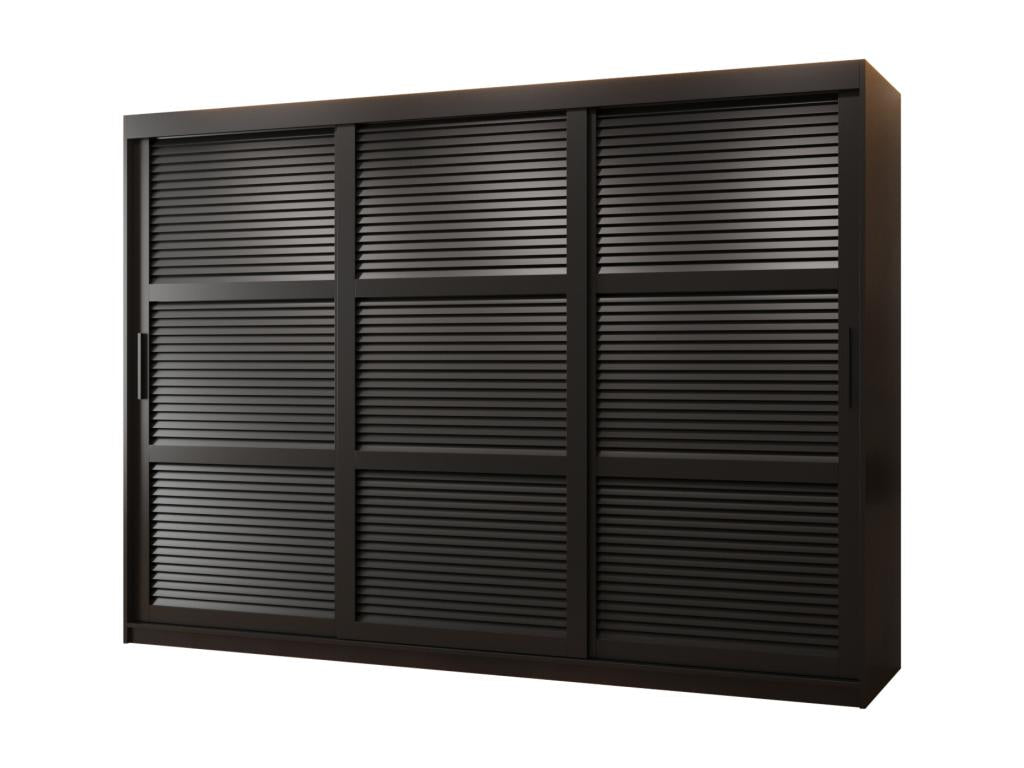 Decohaute Sliding Door Wardrobe 200/250/62 3 Doors Black AHSJ52438