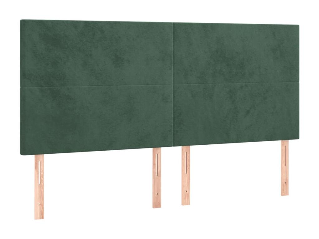 4-piece headboard set, dark green, 80x5x78/88 cm, velvet, OYML67662