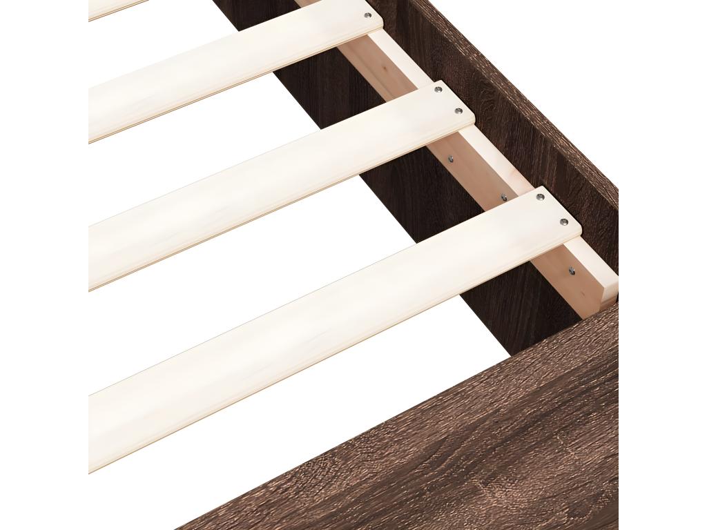 Bed frame without mattress, brown oak, 150x200 cm, IAFL55594