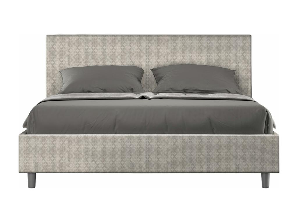 Upholstered double storage bed 160x190 Labirinto 01 white fabric Decohaute XCIO11860