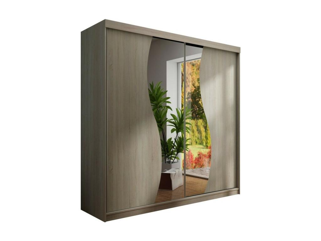 Domopure 105 Wardrobe 200x200x62cm Sliding Wardrobe Doors Number of Shelves 9 ICCX10227