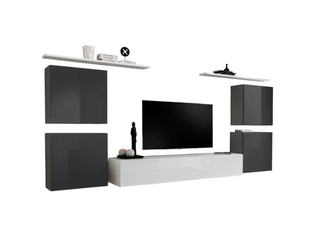 SWITCH IV living room furniture set in white and glossy grey. XGTB24941