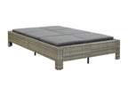 2-seater sun lounger with cushion, Grey, Woven Resin DGCO66300