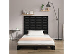 Wall-mounted headboard, black, 141x3x91.5 cm, solid pine wood, PHQJ50320