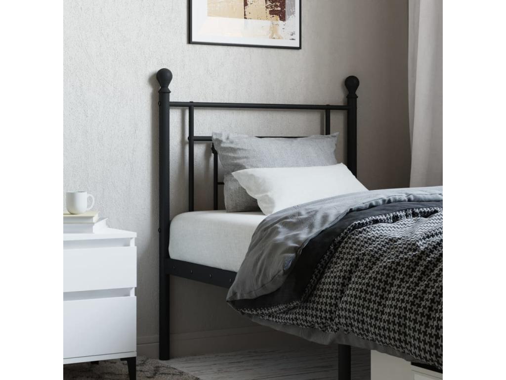 Black metal headboard 75cm DBFE60337