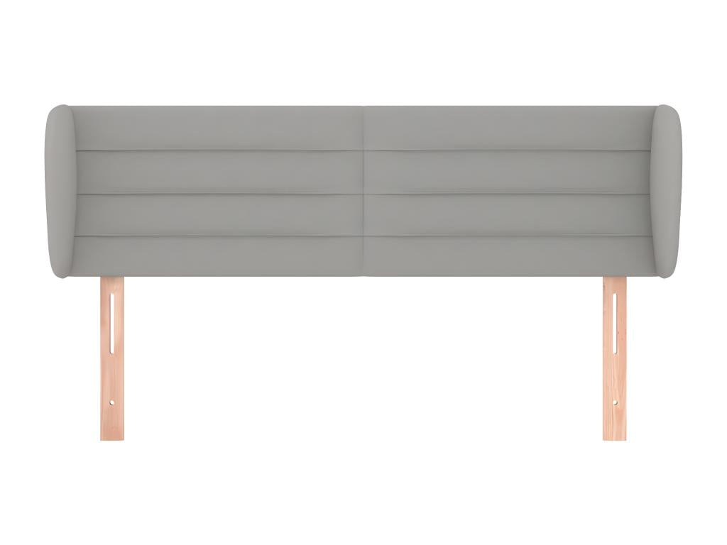 Headboard with wings, light grey, 147x23x78/88 cm, fabric TVWU43840