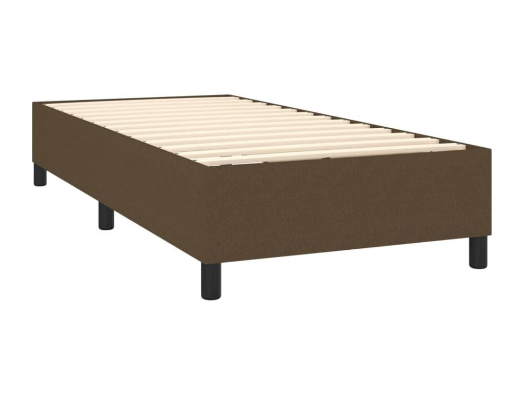 Upholstered bed base with mattress, dark brown, 80x200 cm, JUST47264