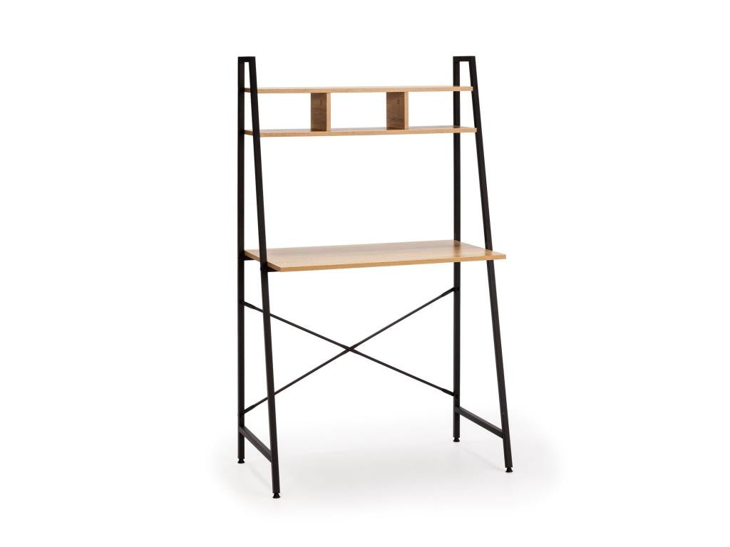Decohaute black desk with 1 shelf, industrial style, 83 cm long, SXRH31770