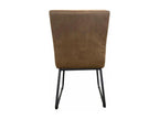 Set of 2 Marcella Chairs in Customizable Leather, Iron and Brown Cowhide Leather - Domopure Fabrics TELO74574