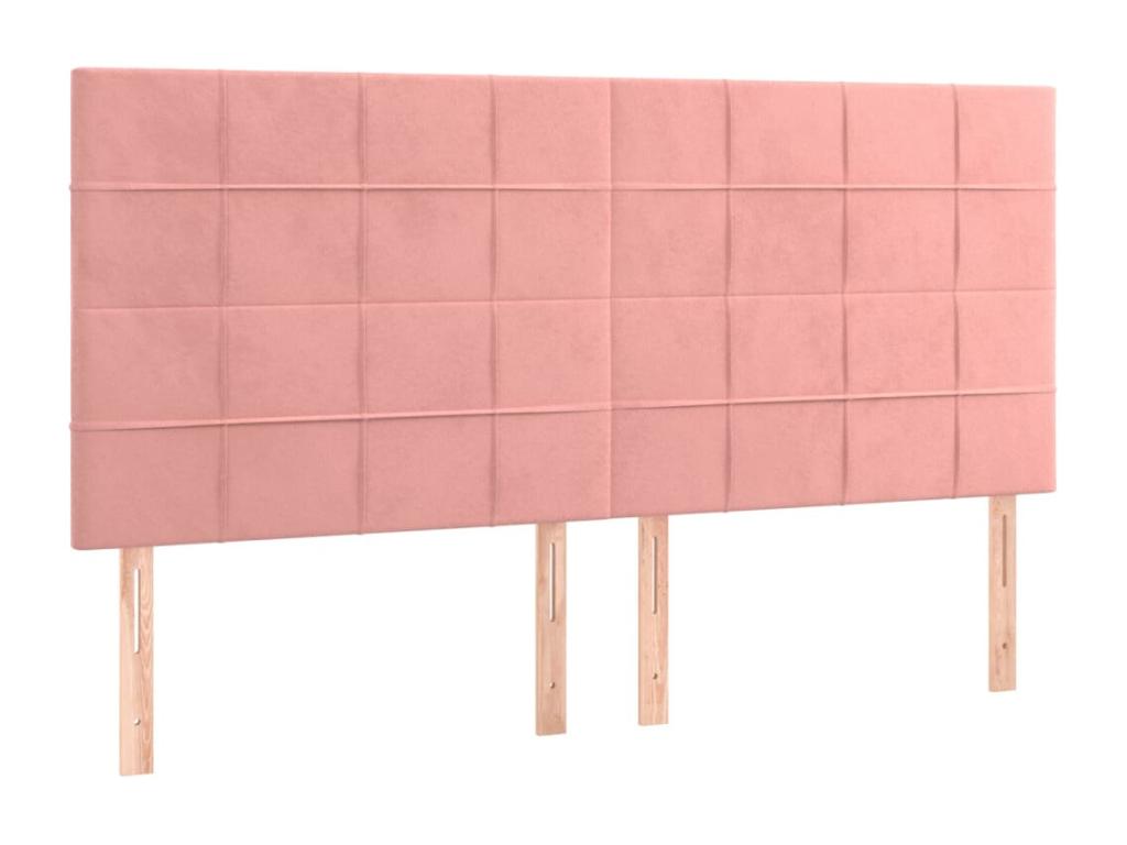 Pink LED Headboard 200x5x118-128 Velvet FNLN77967