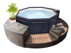 Decohaute Octagonal Semi-Rigid Portable Spa with Bubbles, 4-6 Person Capacity, and Furniture - Decohaute UNDT83760