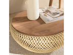 Decohaute - Round coffee table 65x65cm in beige rattan with removable top ETQH06782