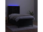 Domopure bed base with mattress and LED, black, 90x200 cm, velvet, LKTL21730
