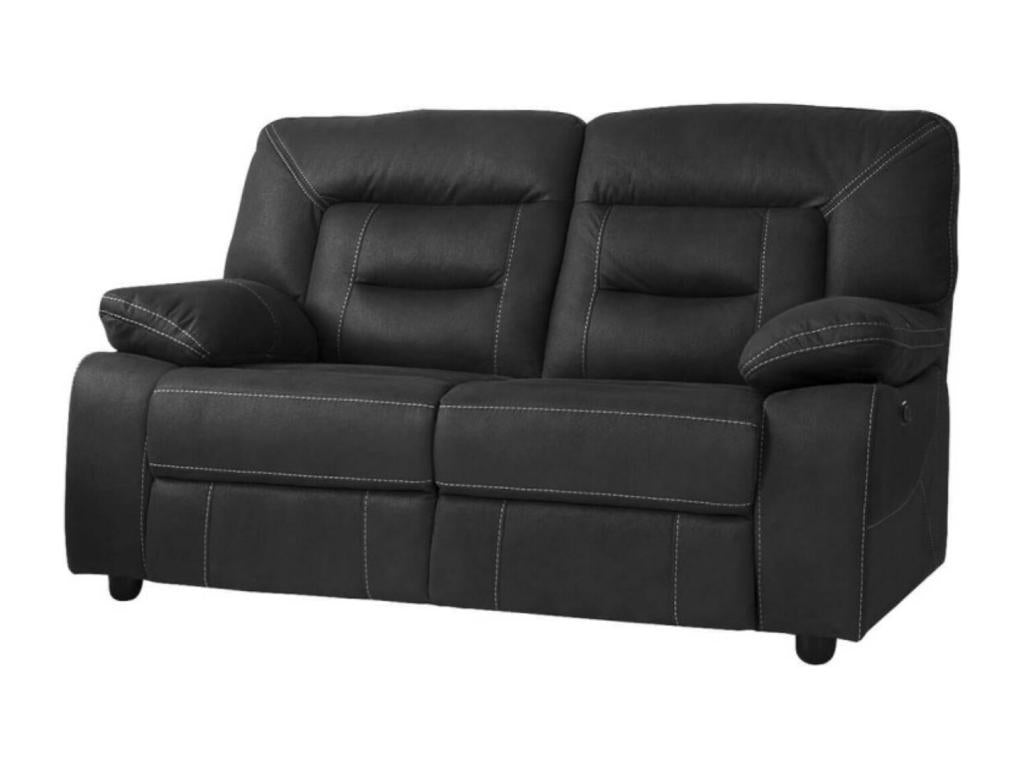 Domopure 2-seater fixed recliner sofa in dark grey nubuck ZSKL11904