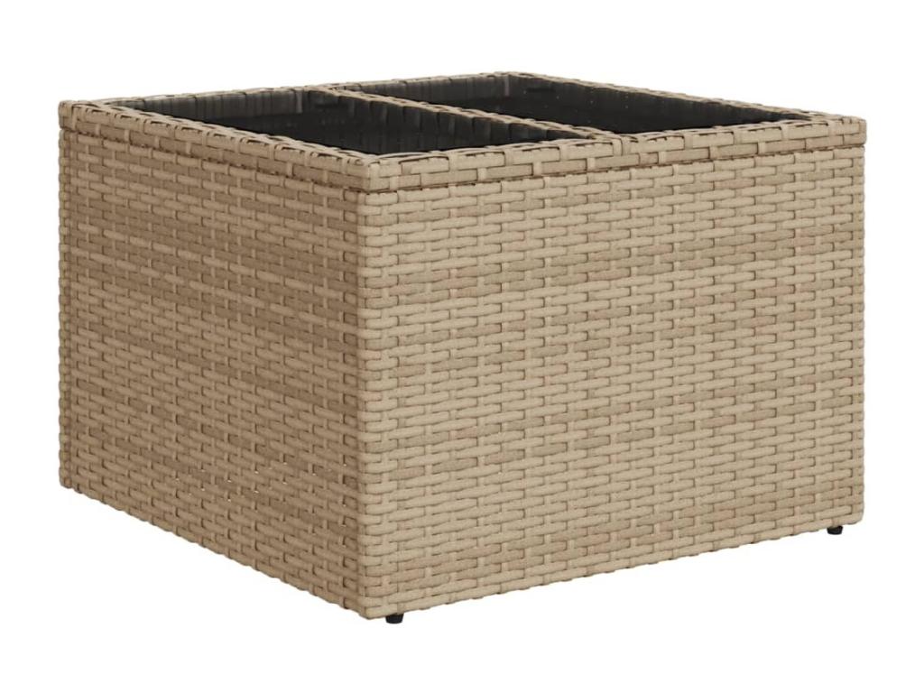 7-piece garden furniture set with cushions, beige woven resin XWDW78541