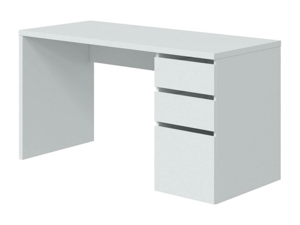 Domopure Reversible Desk with 3 Drawers, Multi-Position Space-Saving Office Table, 138x60x74 cm, White, RNJP66420