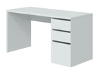 Domopure Reversible Desk with 3 Drawers, Multi-Position Space-Saving Office Table, 138x60x74 cm, White, RNJP66420