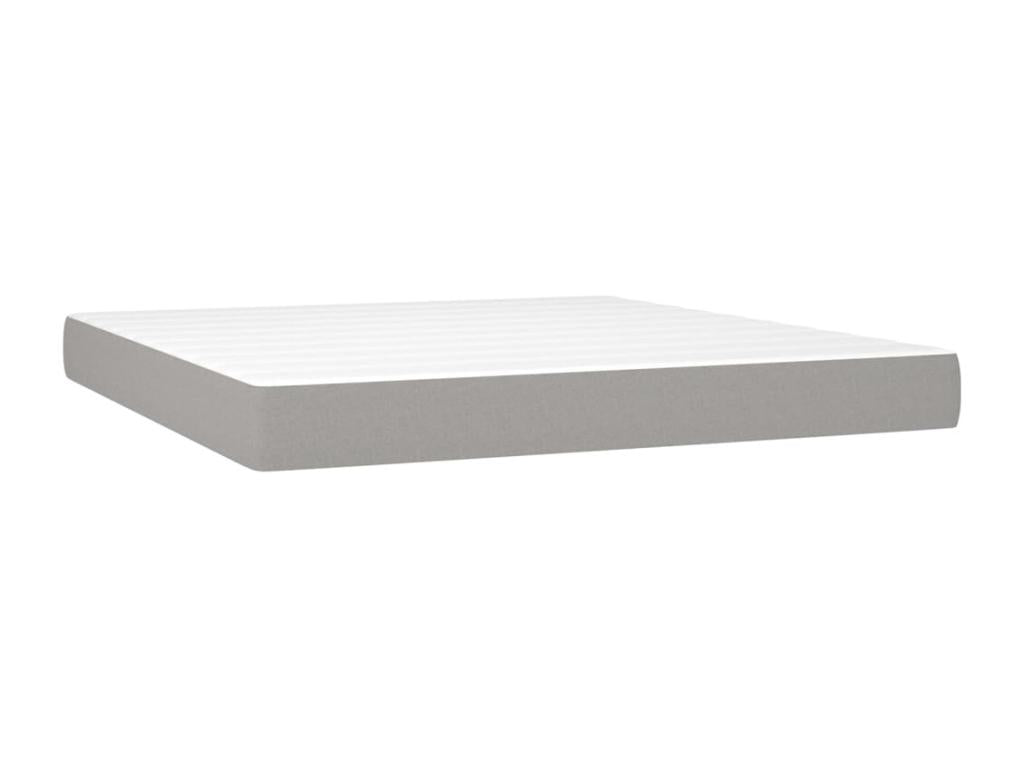 Upholstered bed base with mattress, light grey, 160x200cm, fabric YBMN52702