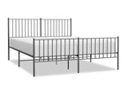 Metal bed frame with headboard/footboard, black, 150x200 cm AVGF31157