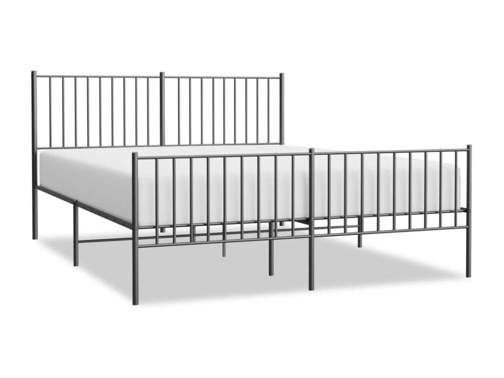 Metal bed frame with headboard/footboard, black, 150x200 cm AVGF31157