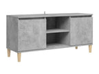 TV stand with solid wood legs, concrete grey, 103.5x35x50 cm, BJPW49269
